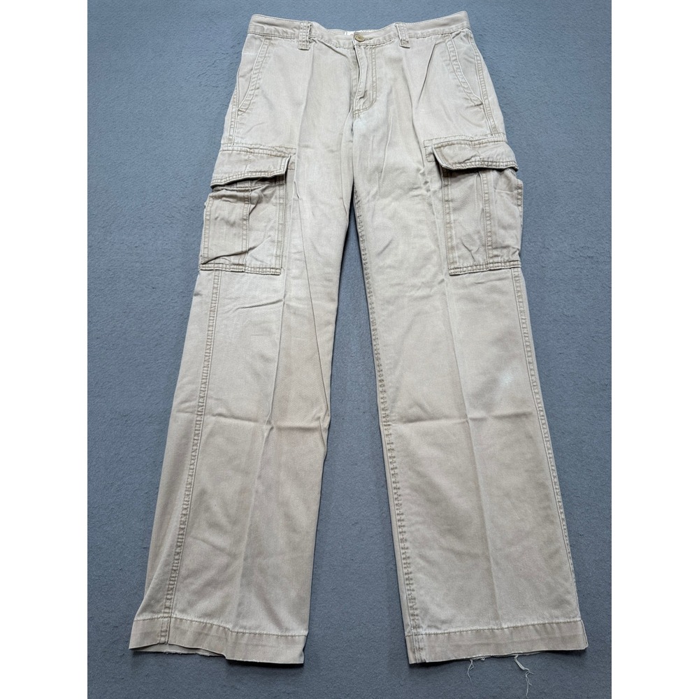 Vintage Old Navy Cargo Pants Men's 30x32 Beige Wide Leg Relaxed Utility Hunting